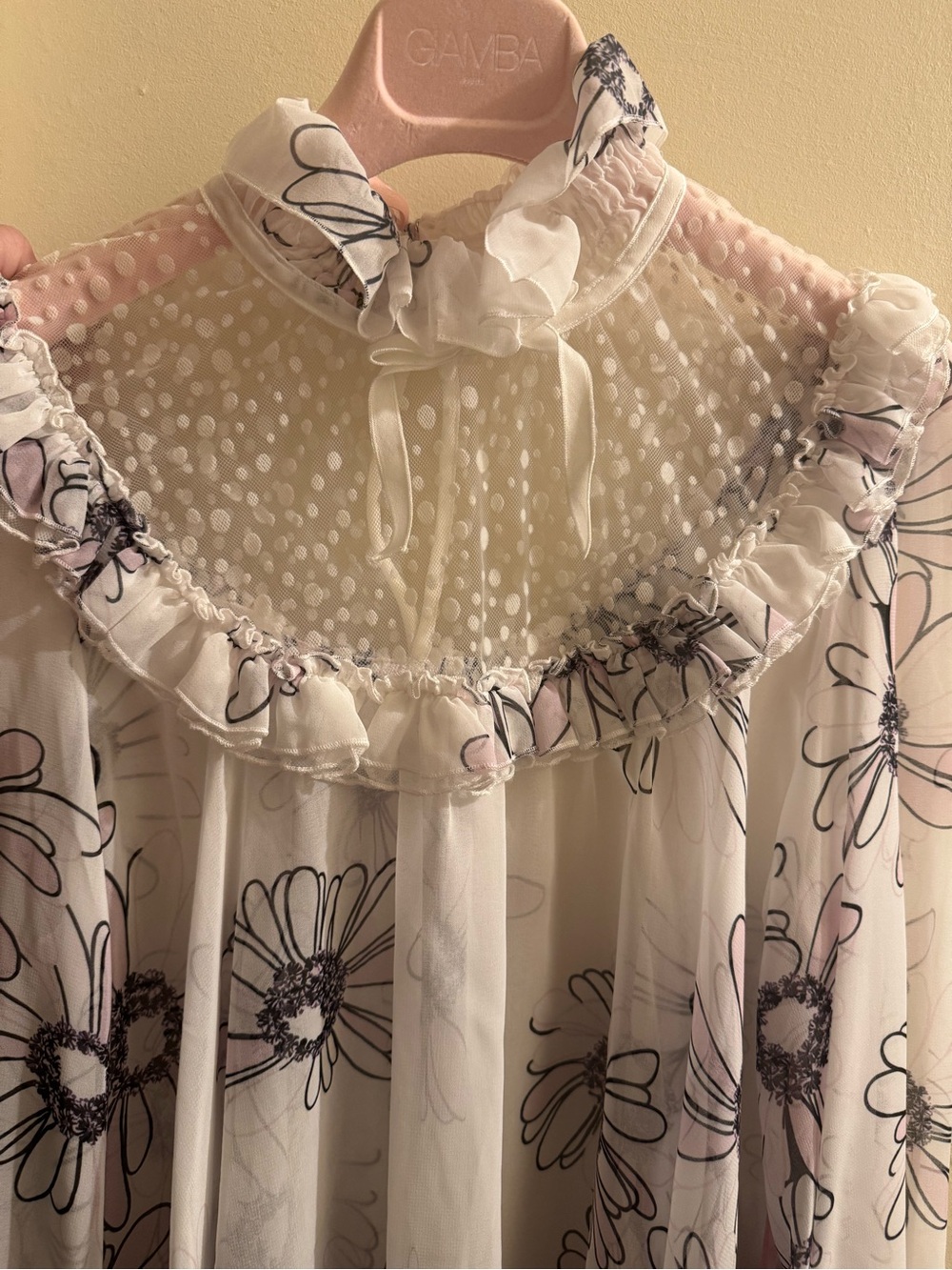 NWT $1030 Giamba Paris by Giambattista Valli Floral Ruffle Blouse IT 44 M